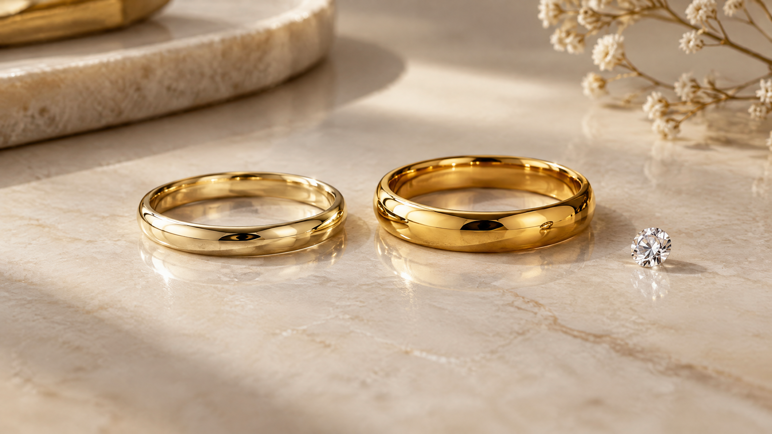 Fine gold pendant and earrings on linen