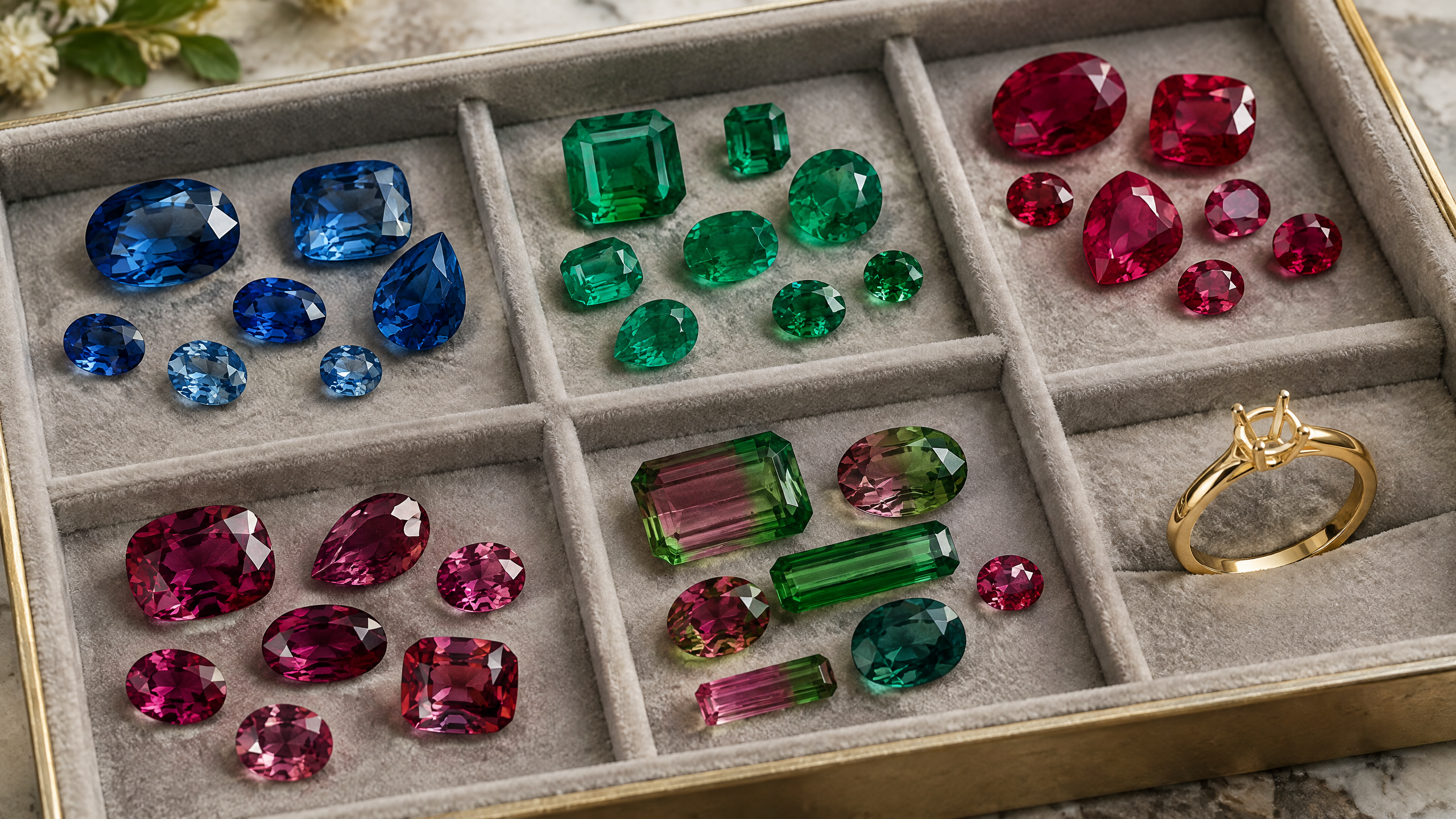 Natural tourmalines in a range of colors
