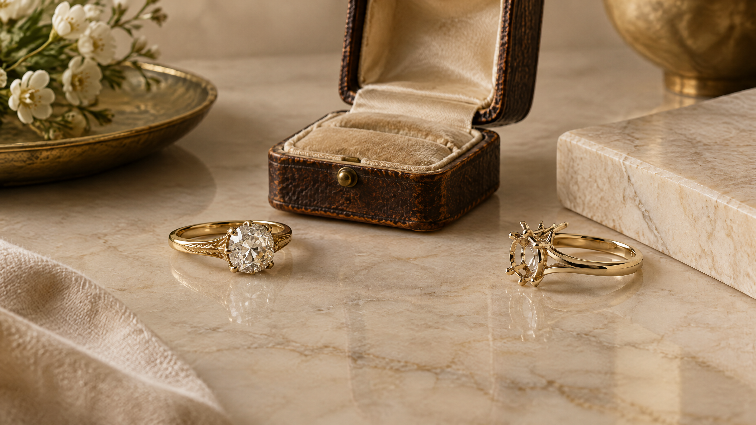 Jeweler’s hands at work in a studio